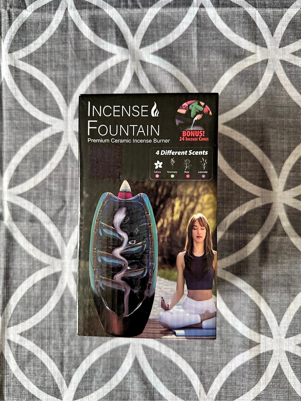 Incense Fountain Premium Ceramic Incense Burner with Accessories NWT